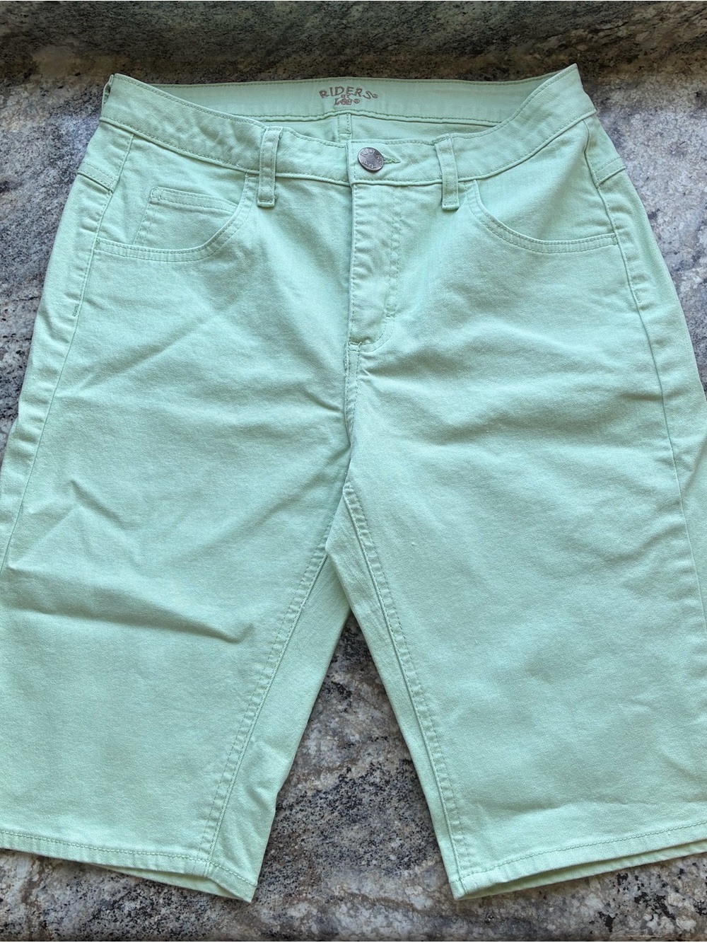 Riders by Lee Pastel Mint Green Denim Bermuda Shorts